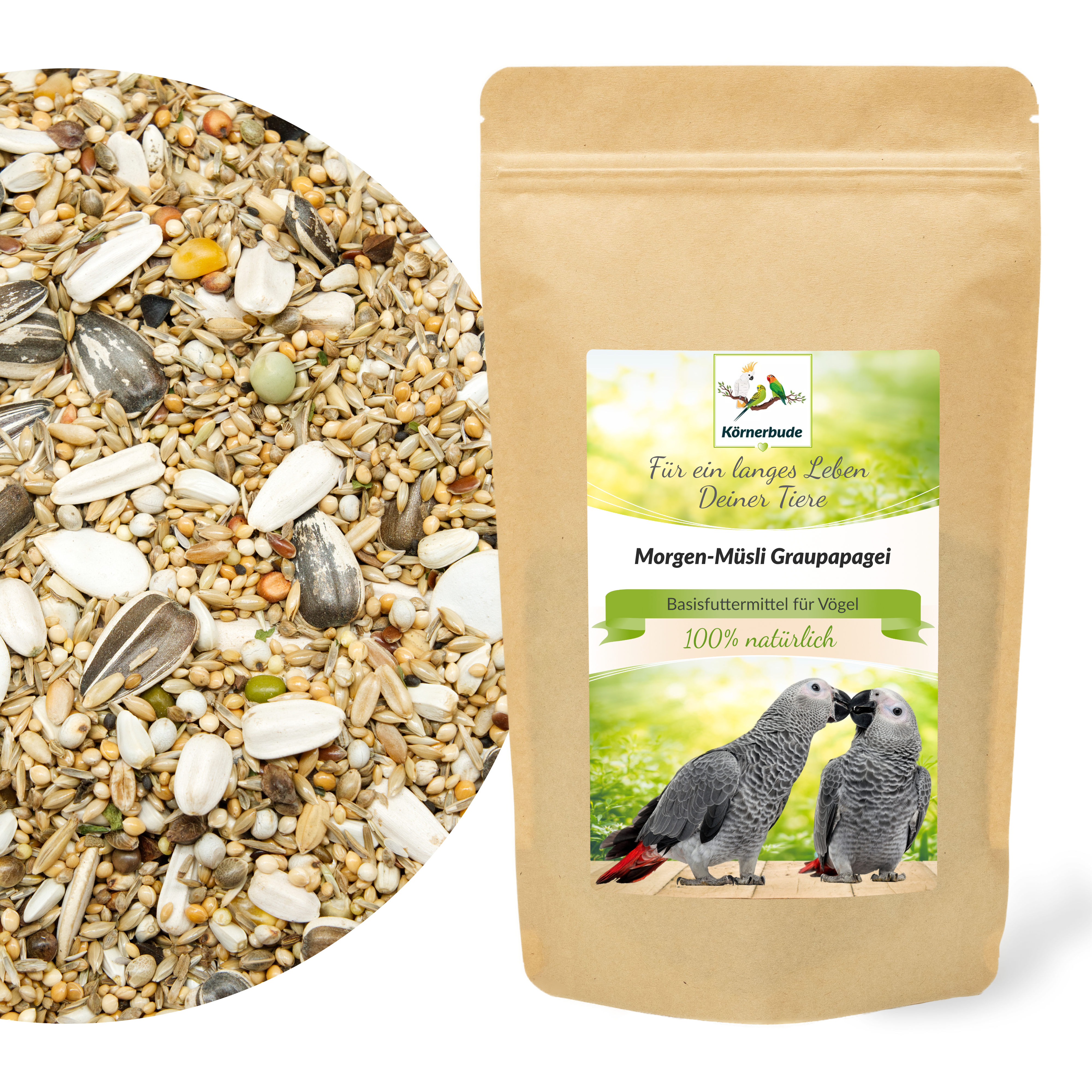 Morgen-Müsli Graupapagei