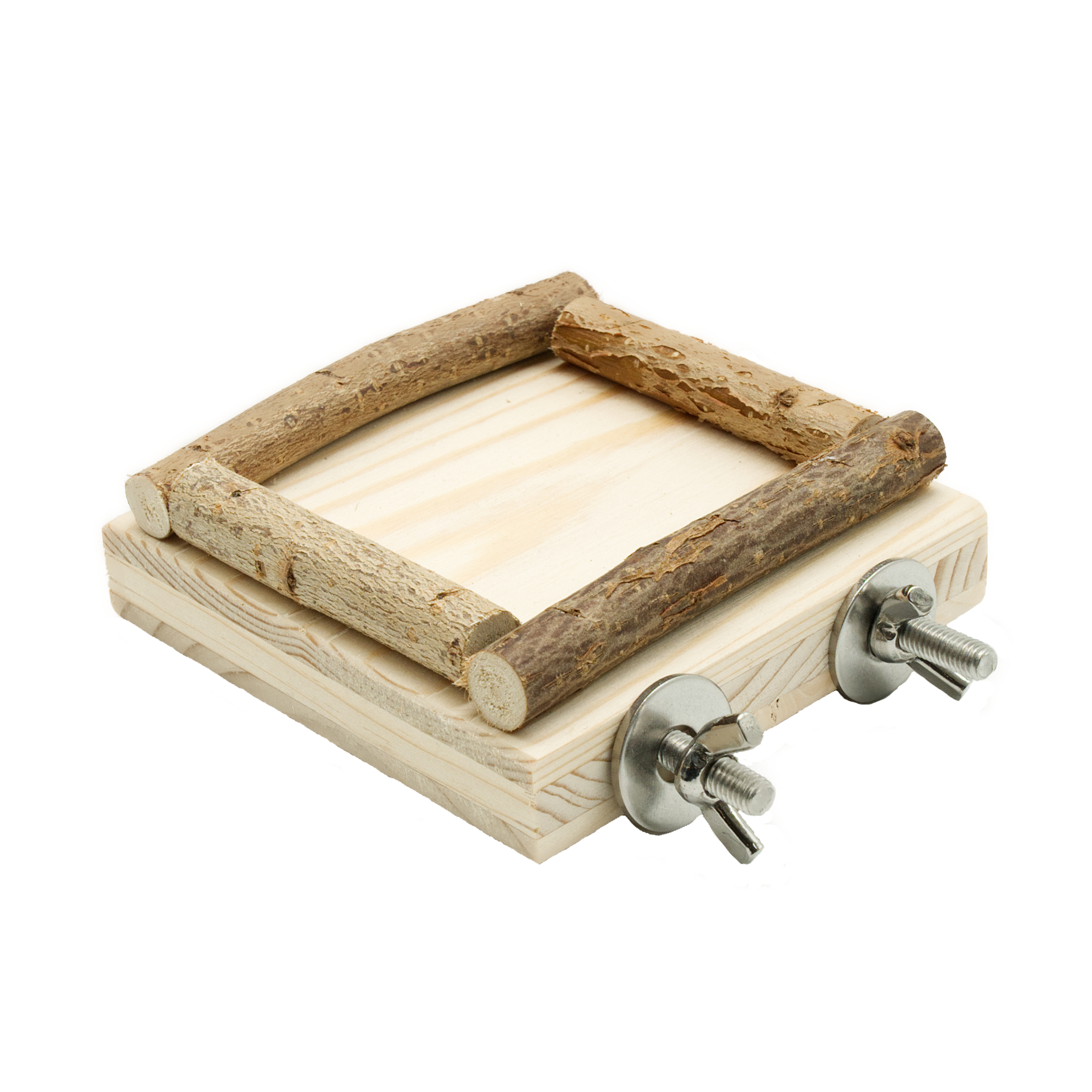 koernerbude_sitzbrett_10x10x2cm_mit-haselnuss_fuer_nagetiere_und_voegel Körnerbude Futtersitzbrett 10 x 10 cm