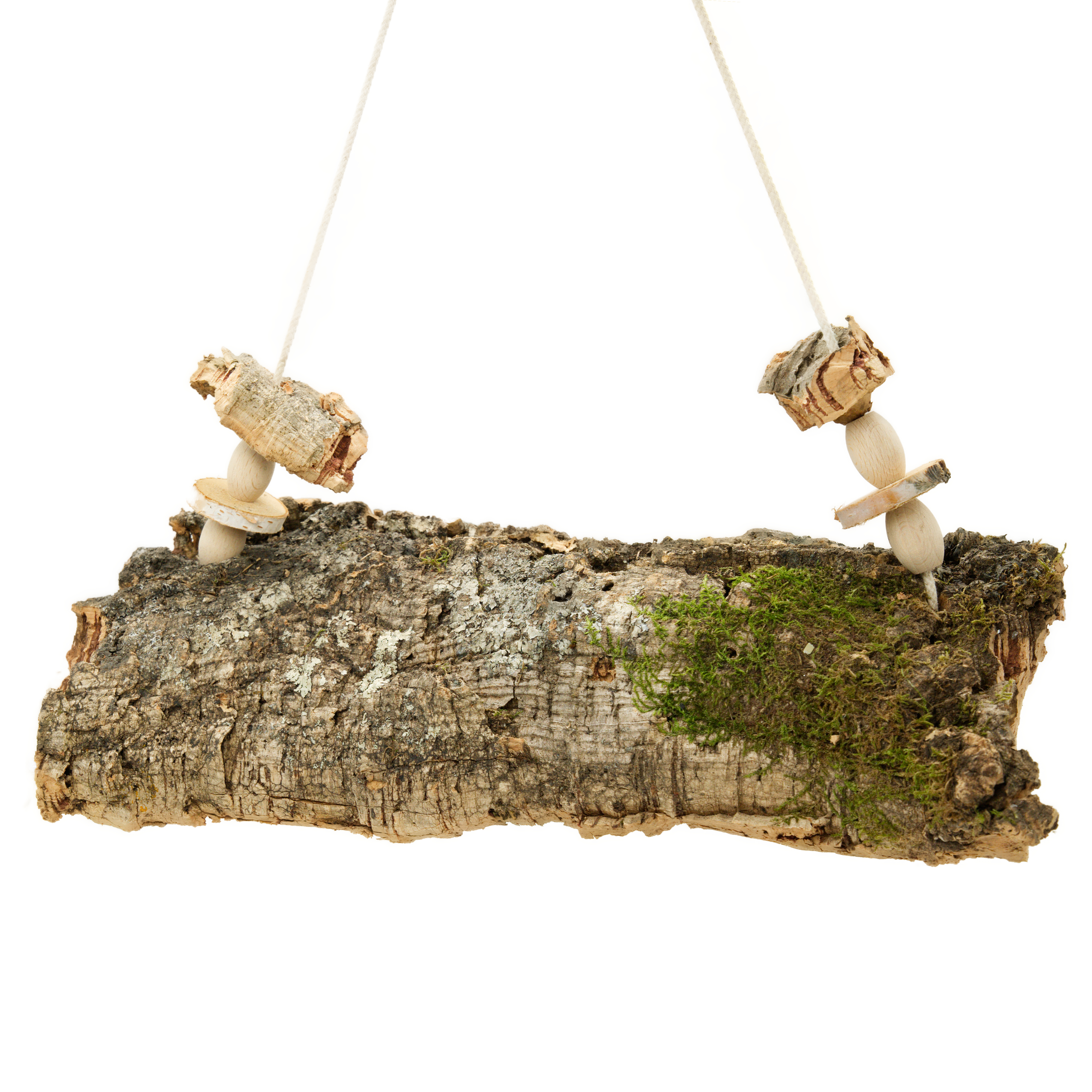 h-ngender_korkschredder_spielplatz_schaukel_fuer_voegel_koernerbude hängender Korkschredder Spielplatz ca. 50cm