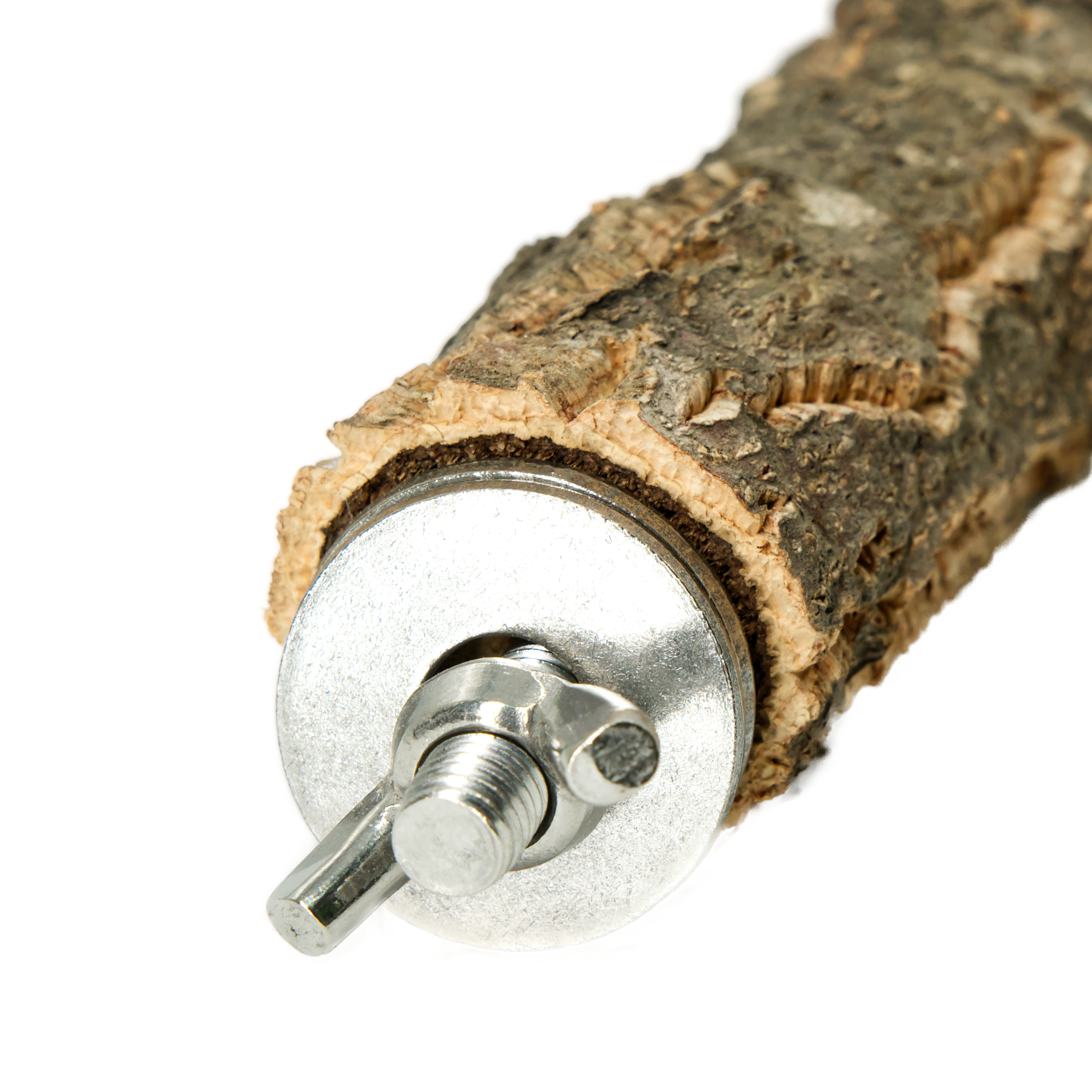 Korkeichen Sitzast mit Edelstahlhalterung 10 cm