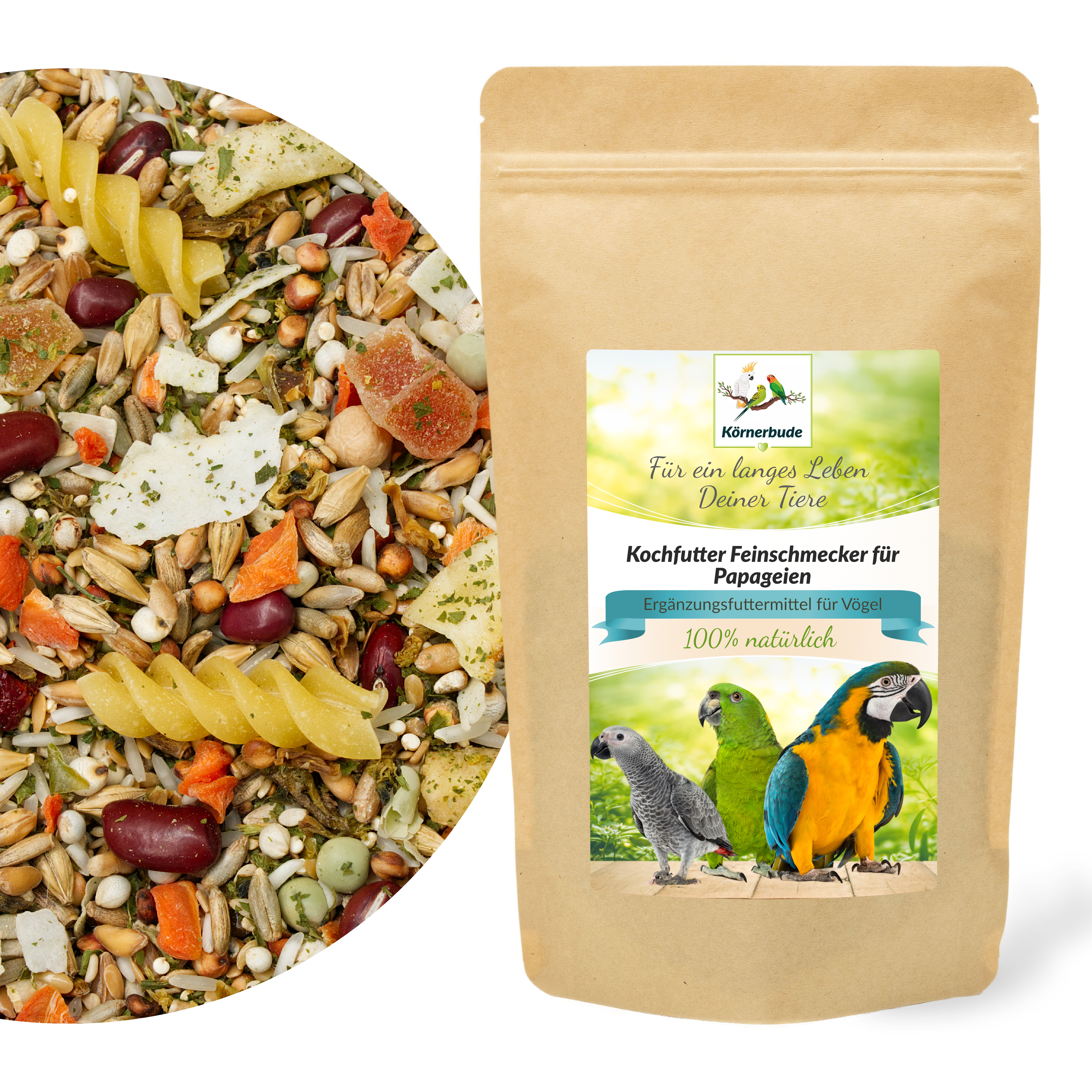 kochfutter_feinschmecker_fuer_papageien_koernerbude_shopbild Kochfutter Feinschmecker für Papageien 500g