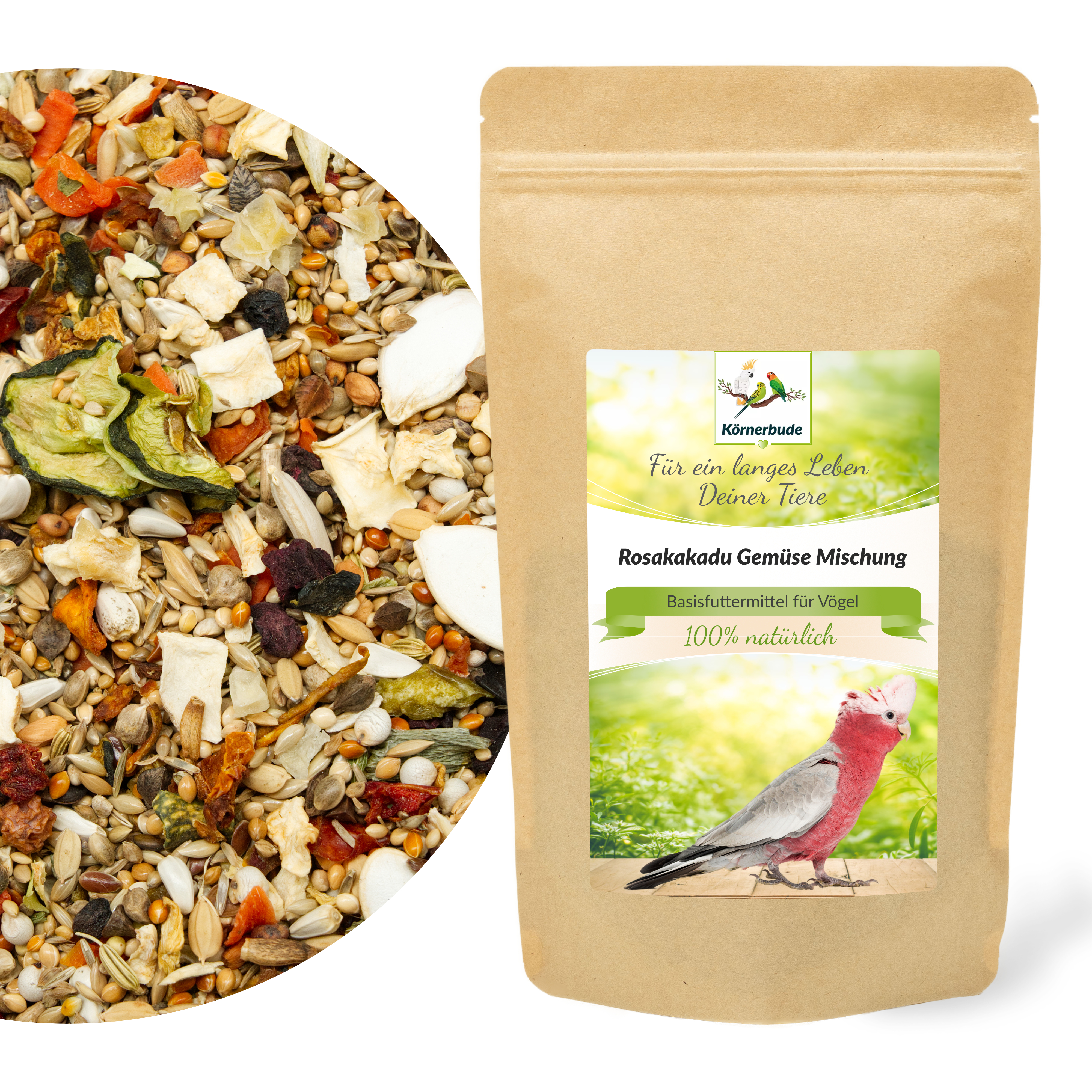 rosakakadufutter_mit_gemuese_koernerbude_shopbilder Rosakakadu Gemüse Mischung