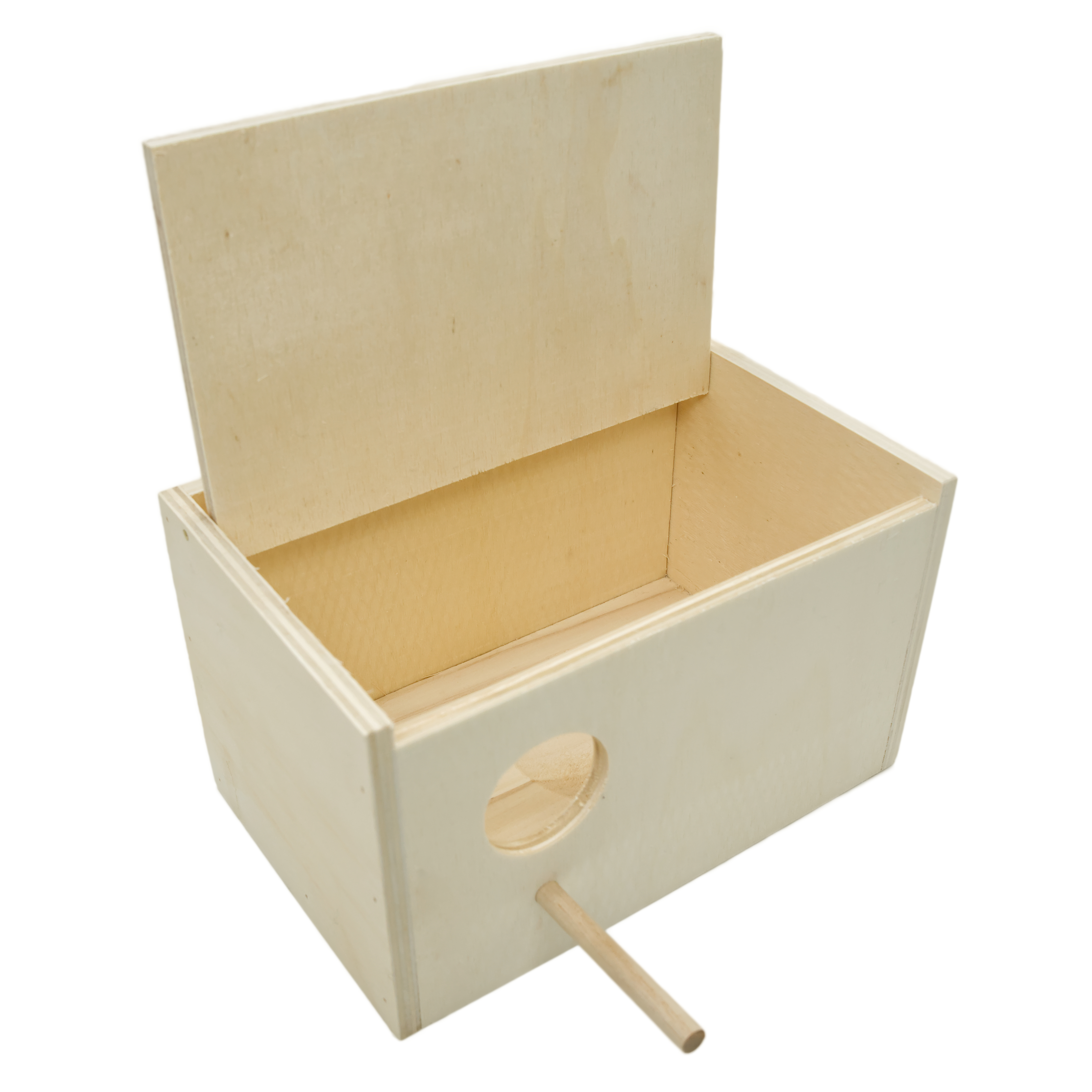 sw12121_nistkasten_fuer_wellensittiche_loch_links_koernerbude Wellensittich Nistkasten Loch links 21 x 13 x 12,5 cm