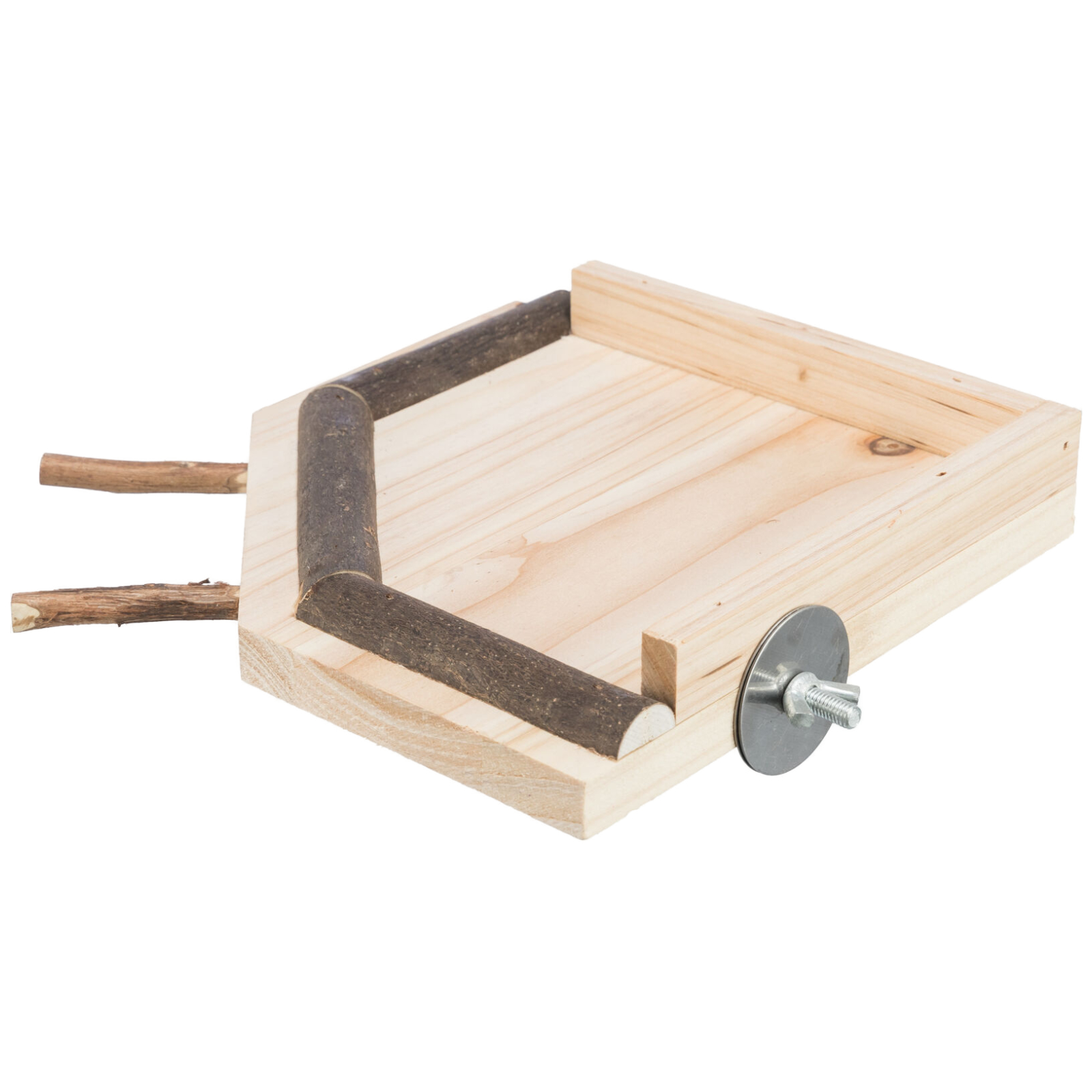 Landeplatz mit Sitzstangen, Holz, 19 × 19 cm