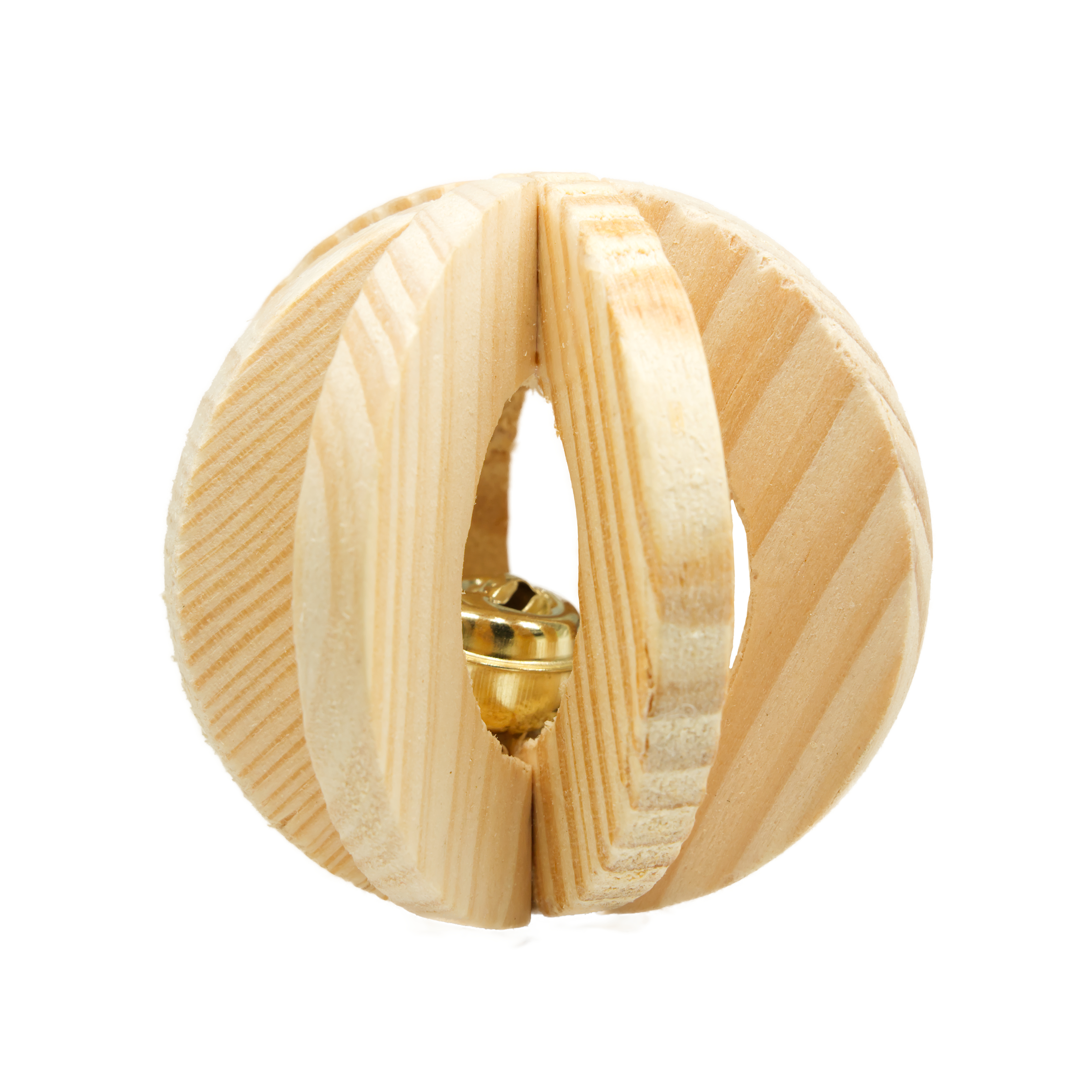 lamellenball_fuer_voegel_koernerbude Lamellenball mit Schelle, Holz, ø 6 cm