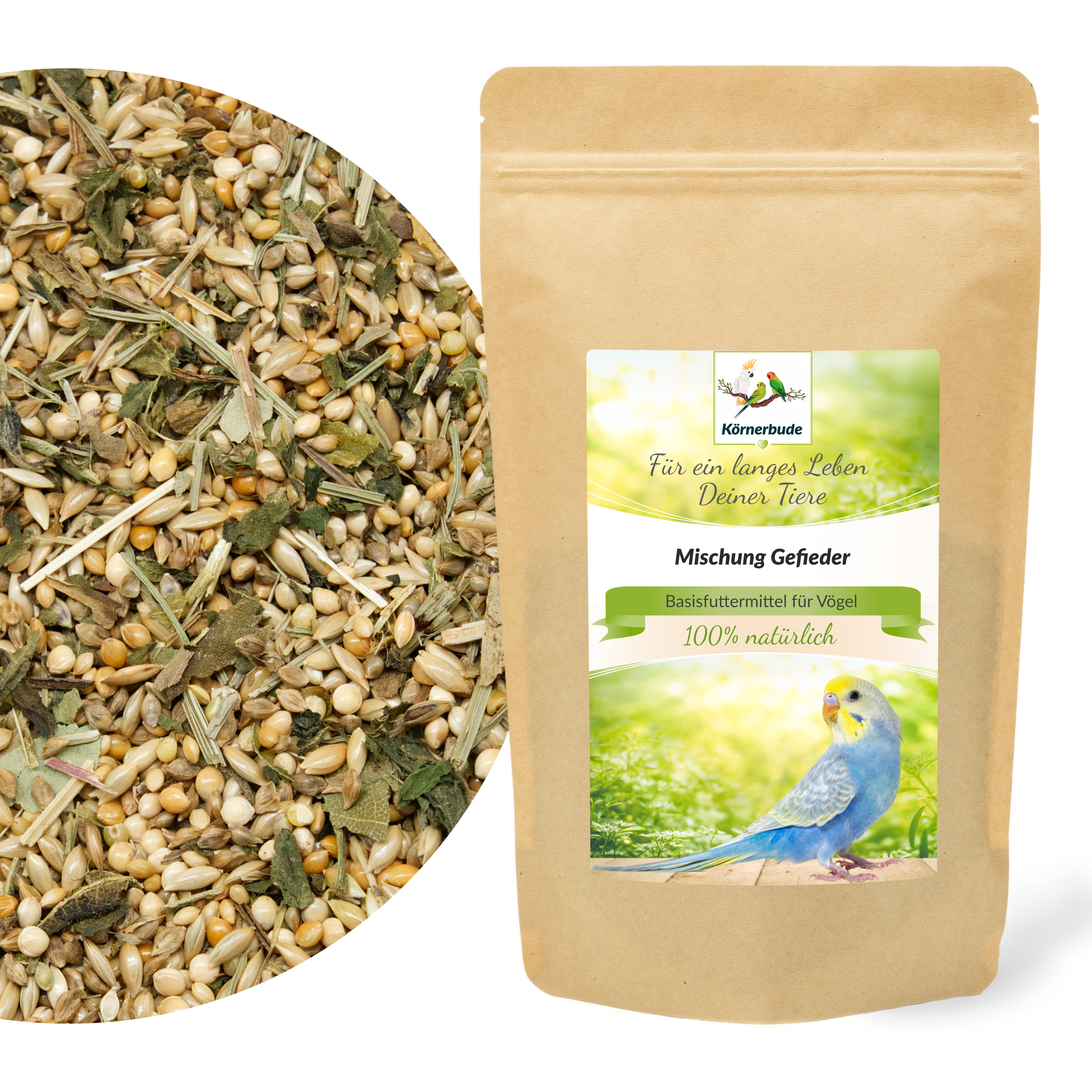 mischung_gefieder_koernerbude_wellensittichfutter Mischung Gefieder 500g