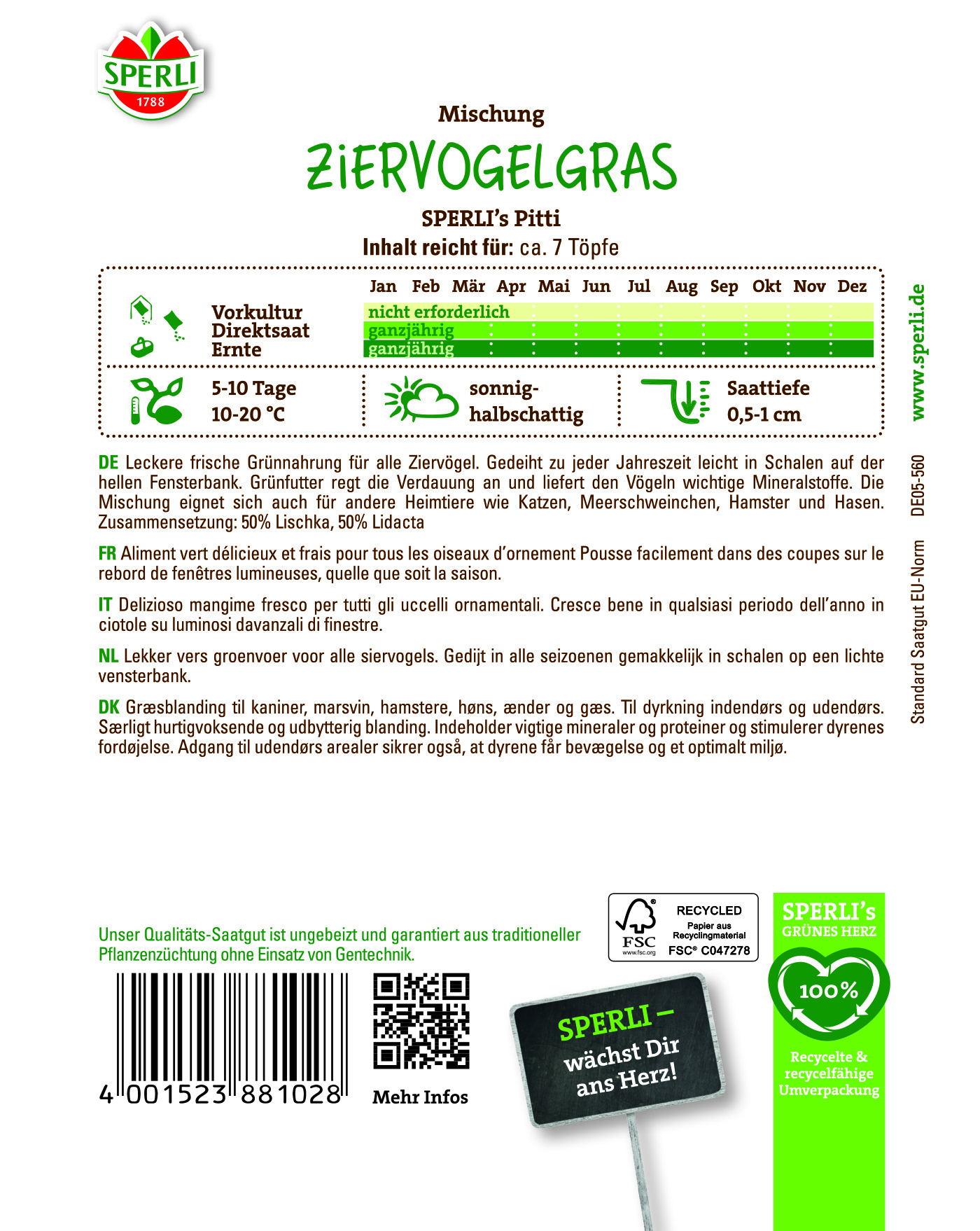 Ziervogelgras SPERLI's Pitti