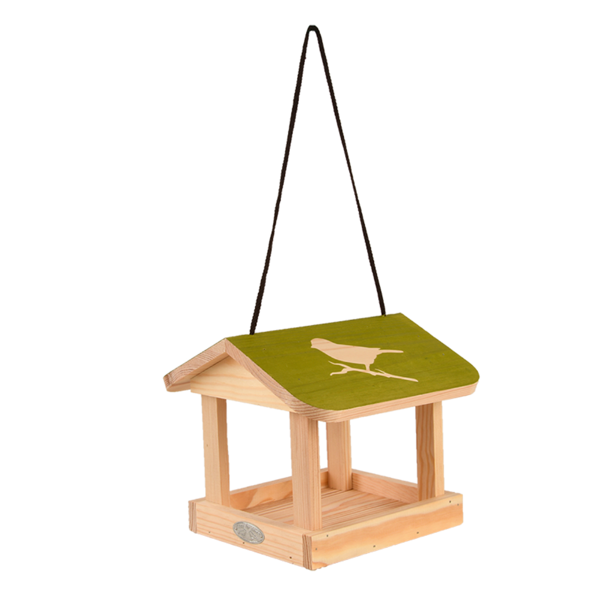 Hängendes Futterhaus mit Vogelmotiv