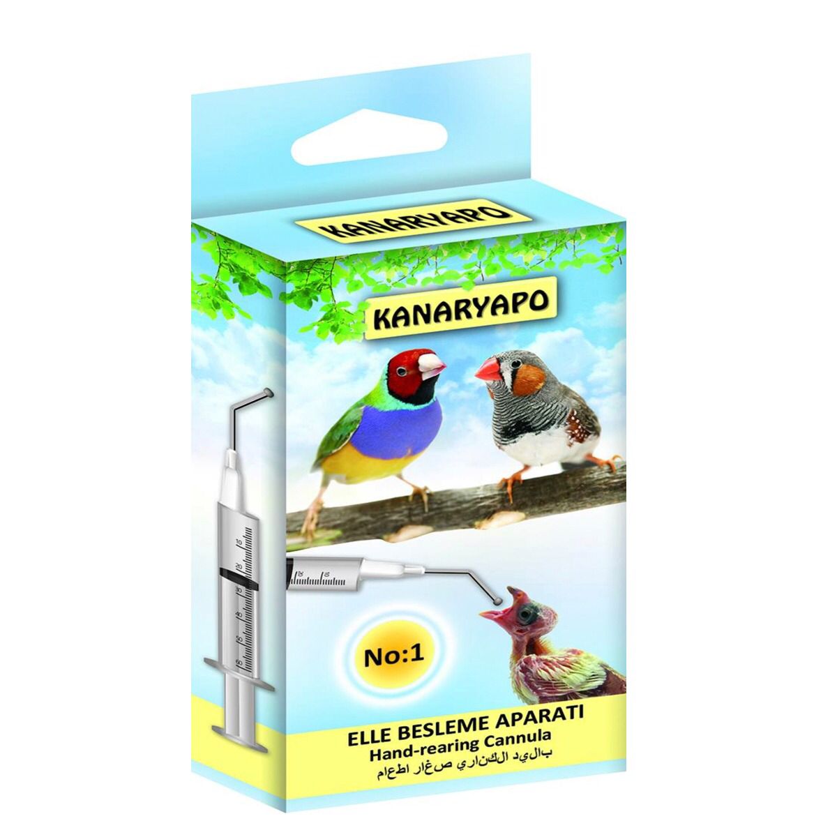 spritze_kanarien Kropfkanülen gekrümmt mit Spritze, verschiedene Größen