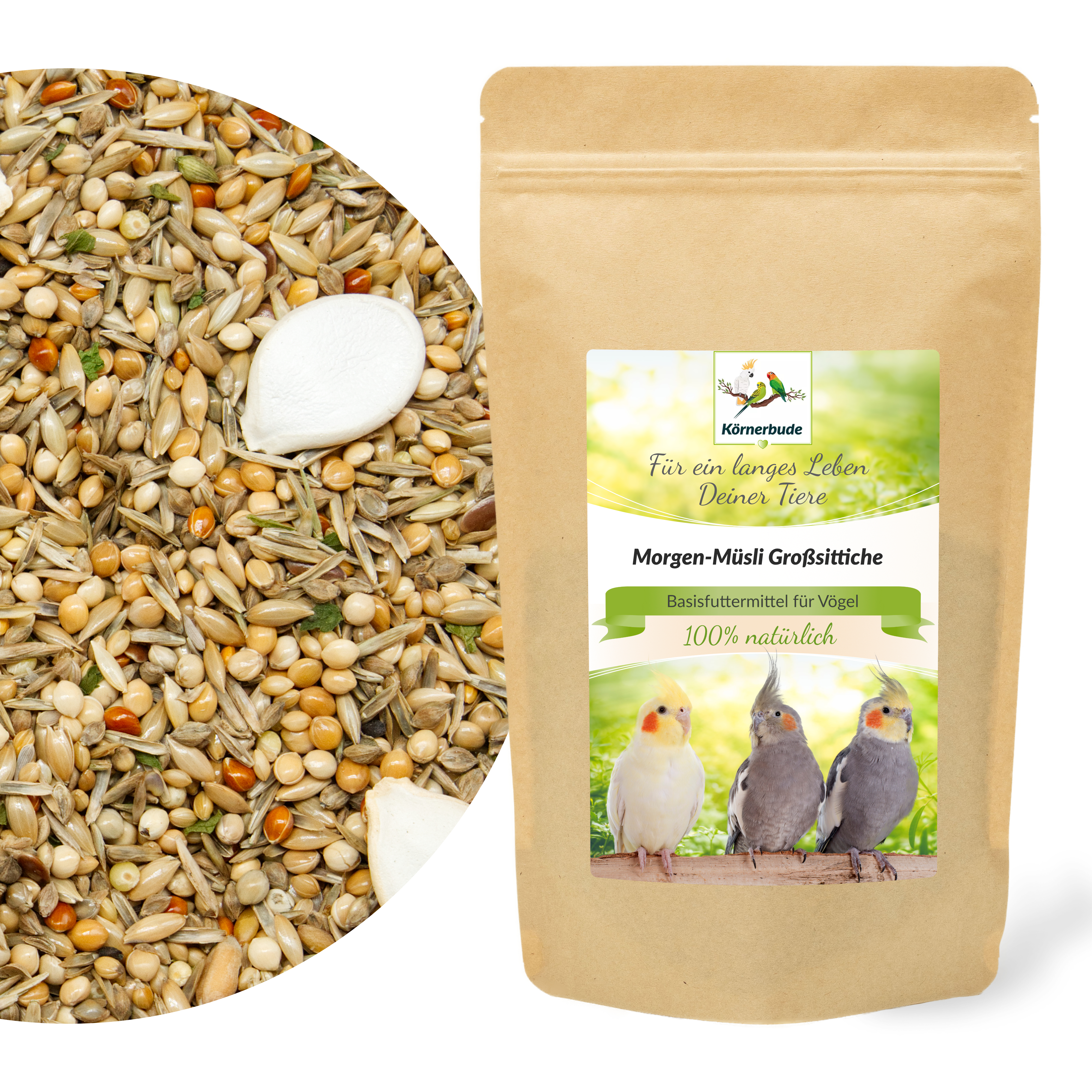 morgen_muesli_grosssittiche_nymphensittichfutter_koernerbude Morgen-Müsli Großsittiche